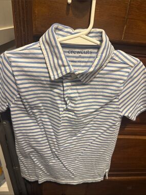 crewcuts Boys' Blue & White Striped Polo Shirt